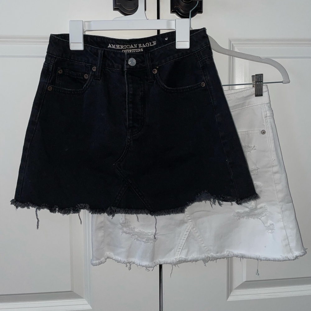 2 AEO Denim Skirt (Black & White)